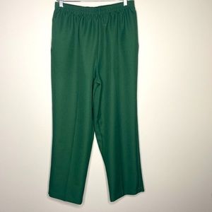 BonWorth Pants Pull On‎ Elastic Waist Pine Green